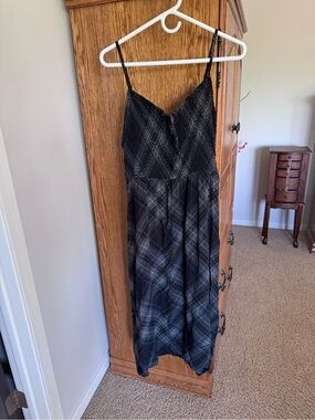 Maurices Black Plaid Midi Dress